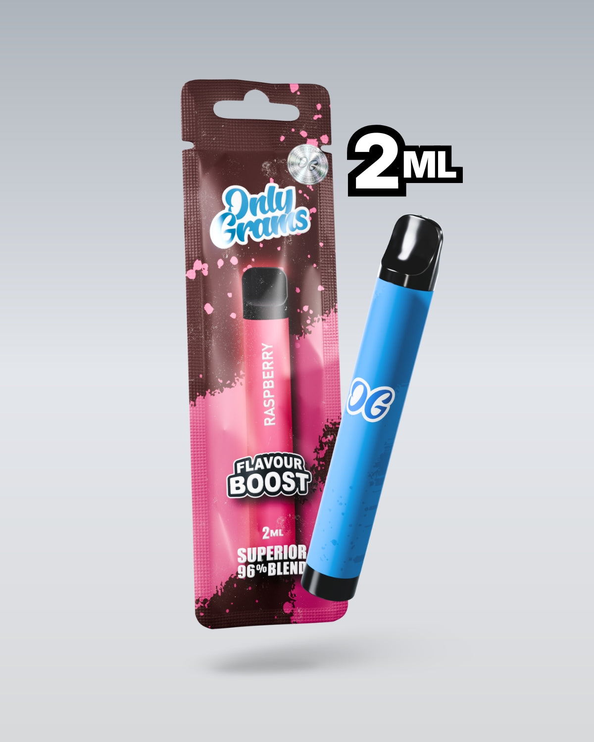 VAPE DESECHABLE H2 96% RASPBERRY 2ML - ONLY GRAMS