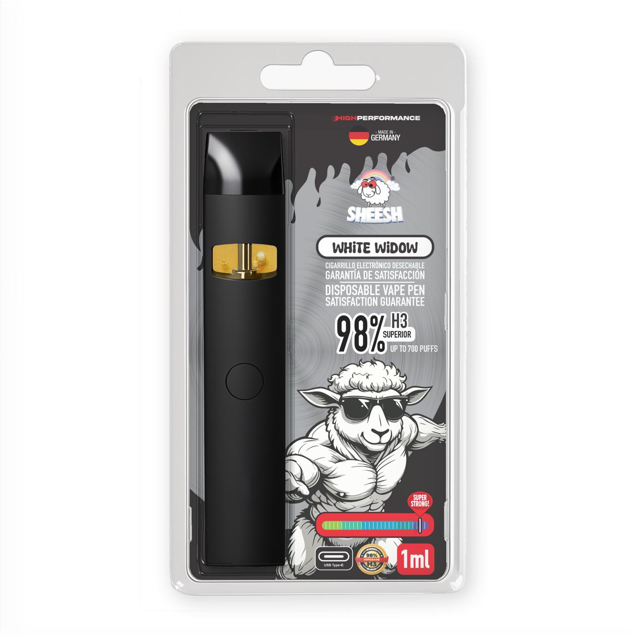 VAPE DESECHABLE H3 98% WHITE WIDOW 1ML – SHEESH