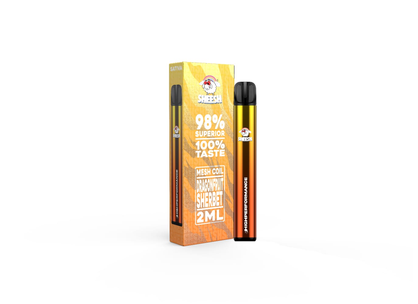 VAPE DESECHABLE H2 98% DRAGONFRUIT SHERBET 2ML - SHEESH