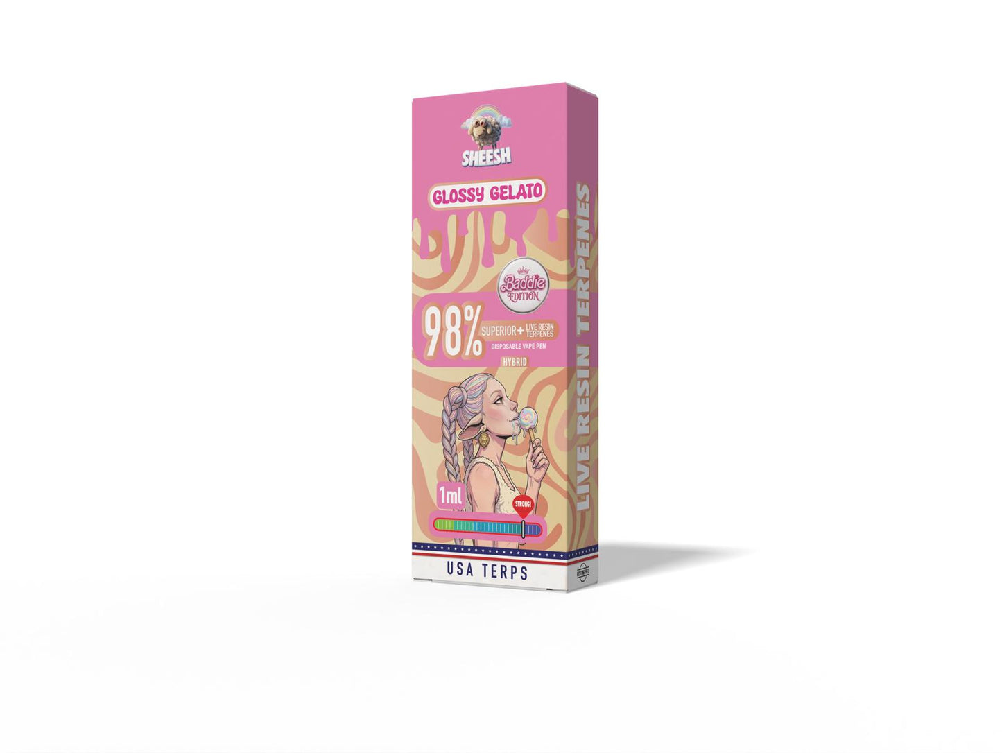 VAPE DESECHABLE H3 98% GLOSSY GELATO 1ML – SHEESH