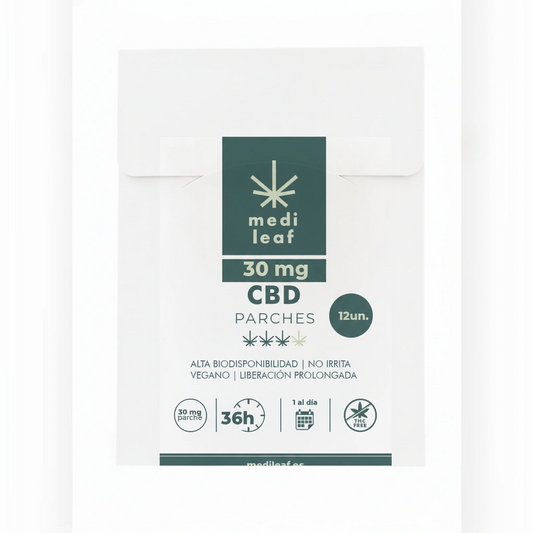 Parches CBD 30 mg Extra Fuerza MediLeaf – Hasta 36 horas de alivio continuo